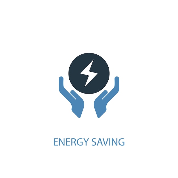 Energy saving concept 2 colored icon. Simple blue element illustration. energy saving concept symbol design. Can be used for web and mobile UI/UX