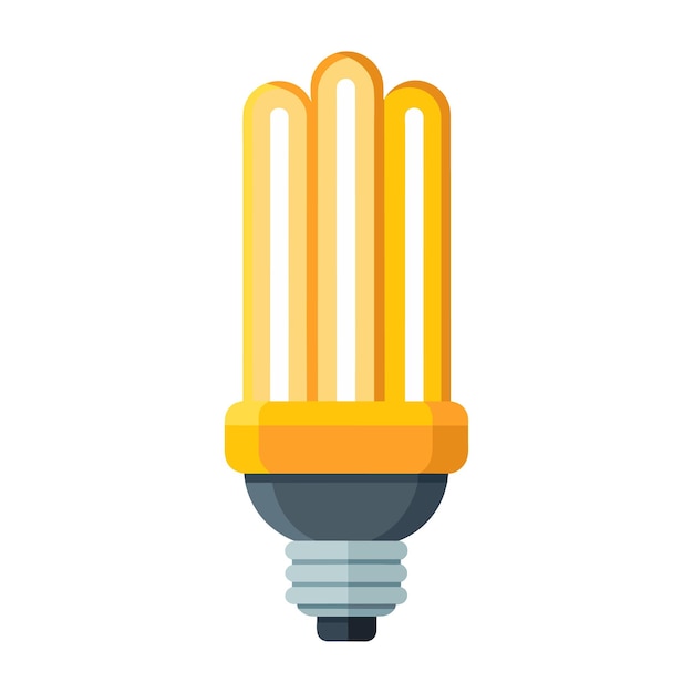 Vector energy saving lamp flat vector illustration on white background