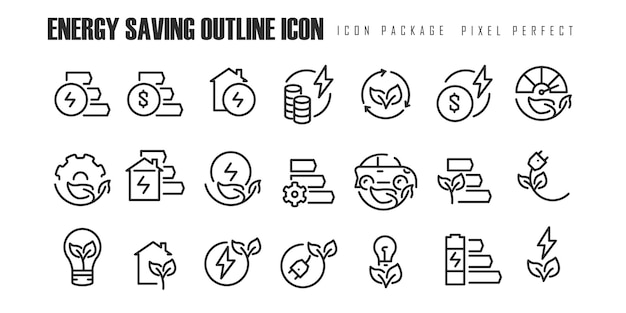 energy saving outline icon pixel perfect for web and mobile app design