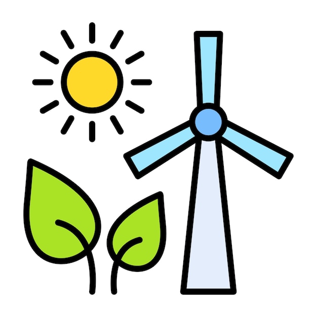 Energy Sources Flat Illustration