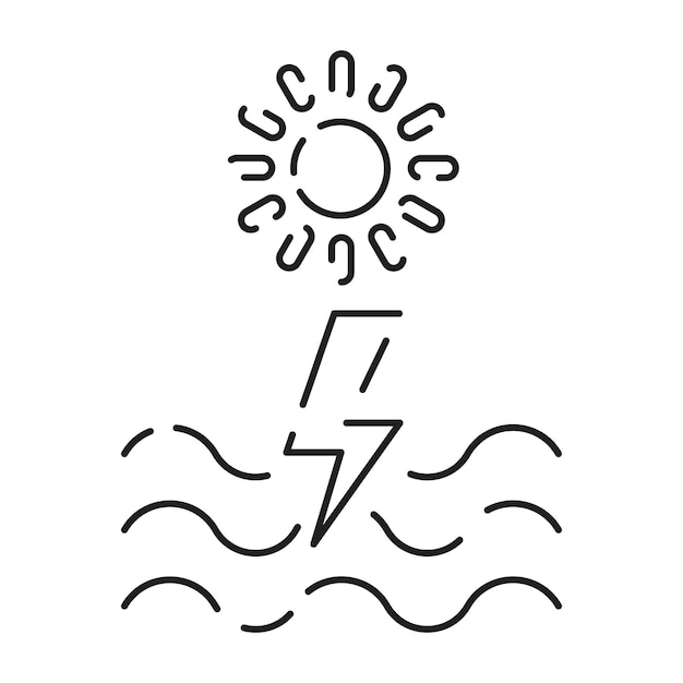 Energy sources types and renewable energy or alternative line icon Energy Related Types Of Vector Contains Icons like Hydro Power Plant Solar Cell Fossil Fuel