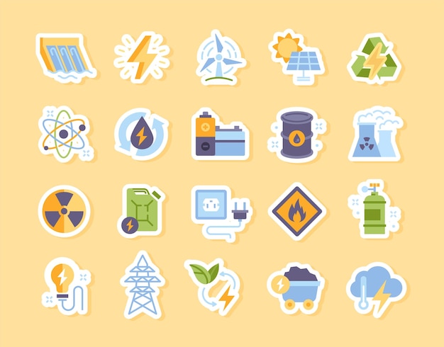 Energy stickers set