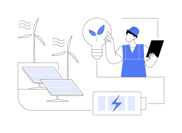 Energy storage abstract concept vector illustration