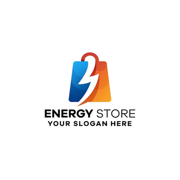 Energy store gradient colorful logo template