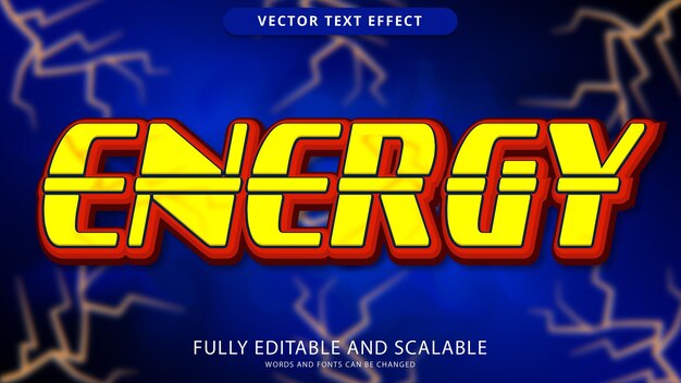 energy text effect editable eps file