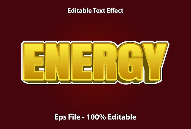 赤と黄色で編集可能なエネルギーテキスト効果