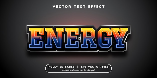 Energy text effect with editable font style