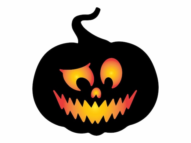 Eng Gezicht Pompoen Halloween Illustratie