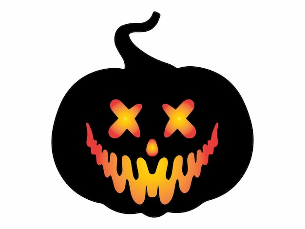 Eng Gezicht Pompoen Halloween Illustratie