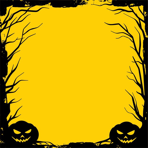 Vector eng silhouet halloween frame achtergrond