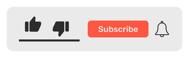 Engagement Icons Set Subscribed Button Bell Notification Thumbs Up Thumbs Down Symbols