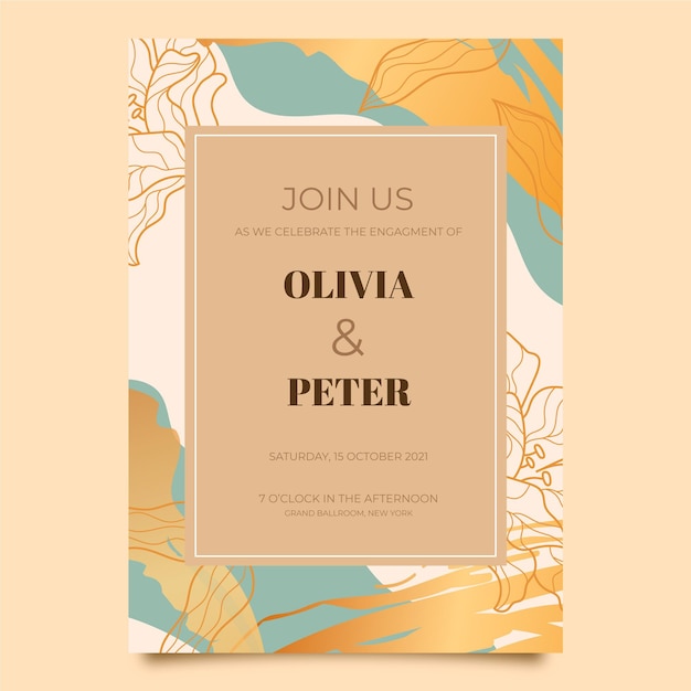 Vector engagement invitation elegant template