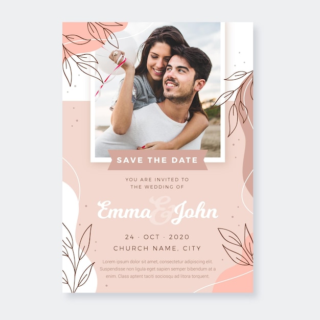 Engagement invitation template with photo