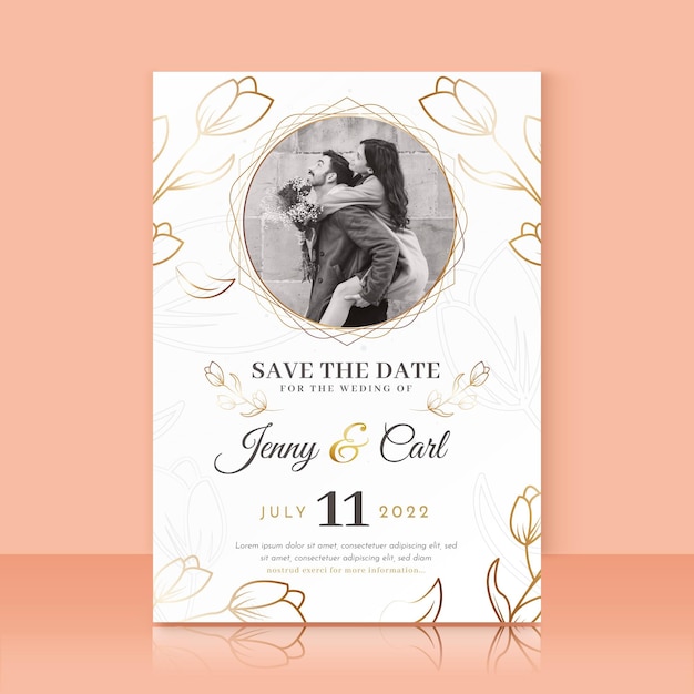 engagement invitation template with photo