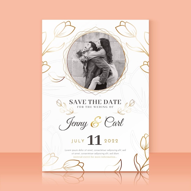 Engagement invitation template with photo