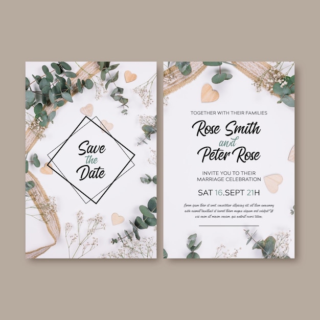 Engagement invitation template with photo