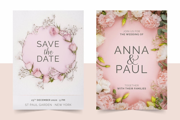 Vector engagement invitation template with photo