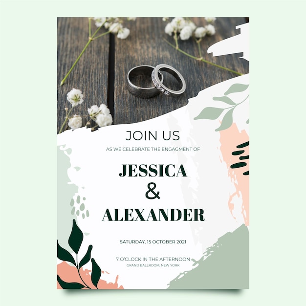 Engagement invitation template with photo