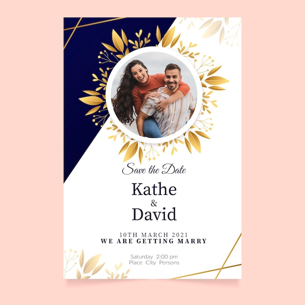 Engagement invitation template with photo