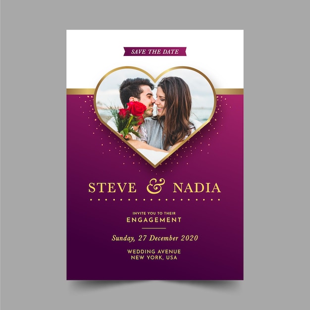 Engagement invitation template with picture