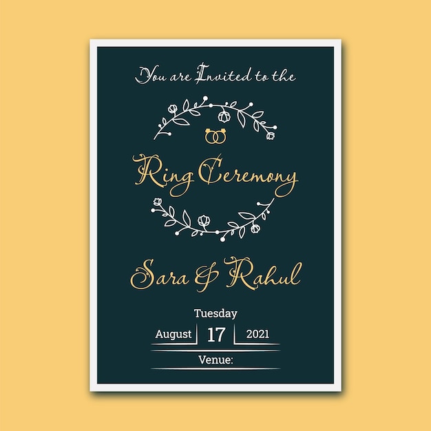 Vector engagement invitation template