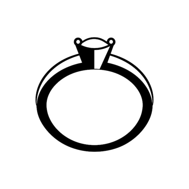 ベクトル 婚約指輪のアイコン シンプルなベクトルイラスト