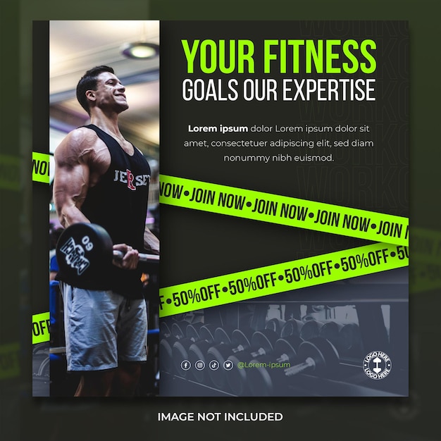 Engaging fitness gym social media post banner