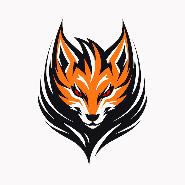 Enge expressieve fox head logo afbeelding mascotte voor gaming en esports