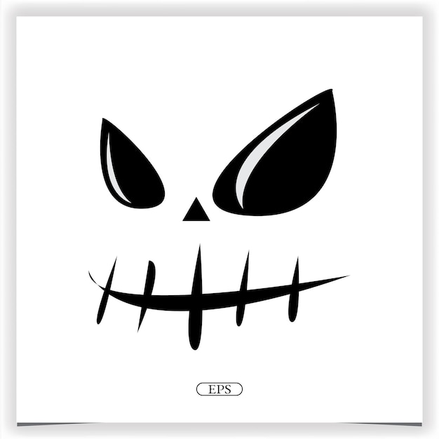 Enge gezichten van halloween pompoen of spook logo premium elegante sjabloon vector eps 10