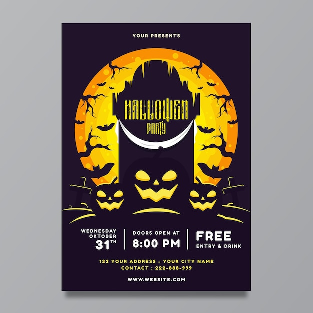 Vector enge halloween-feestposter