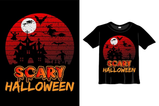 Enge Halloween t-shirt ontwerpsjabloon