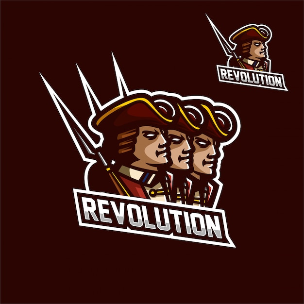 engeland revolutie leger esport gaming mascotte logo sjabloon