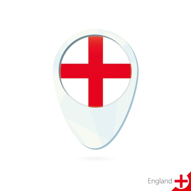 Engeland vlag locatie kaart pin pictogram op witte achtergrond