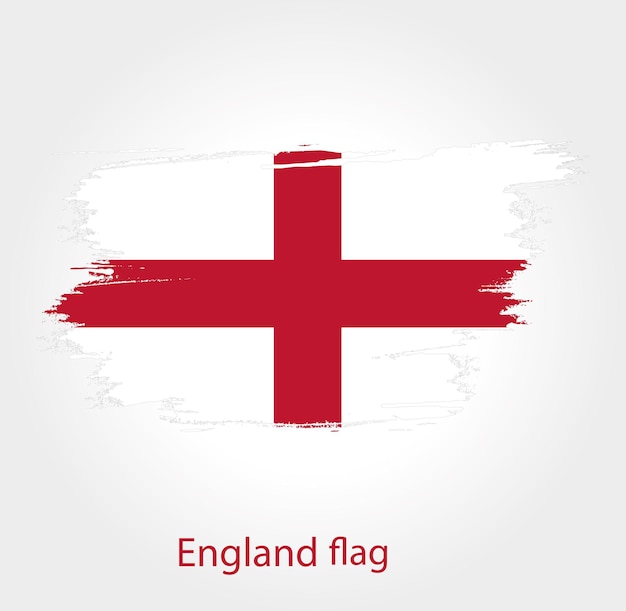 Engeland Vlag Met Waterverfborstel.