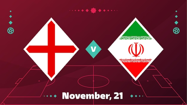 Engeland vs iran voetbal 2022 groep b wereldvoetbalcompetitie kampioenschapswedstrijd versus