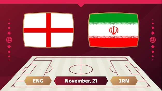 Engeland vs Iran Voetbal 2022 Groep B Wereldvoetbalcompetitie kampioenschapswedstrijd versus