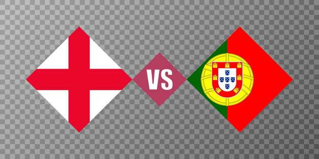 Vector engeland vs portugal vlag concept vector illustratie
