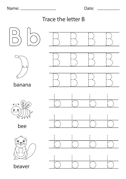 Engels alfabet leren voor kinderen. Letter B.