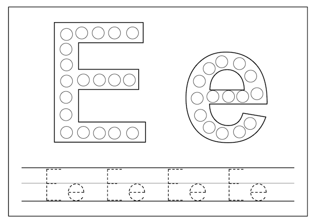 Engels alfabet leren voor kinderen Letter E Letters traceren