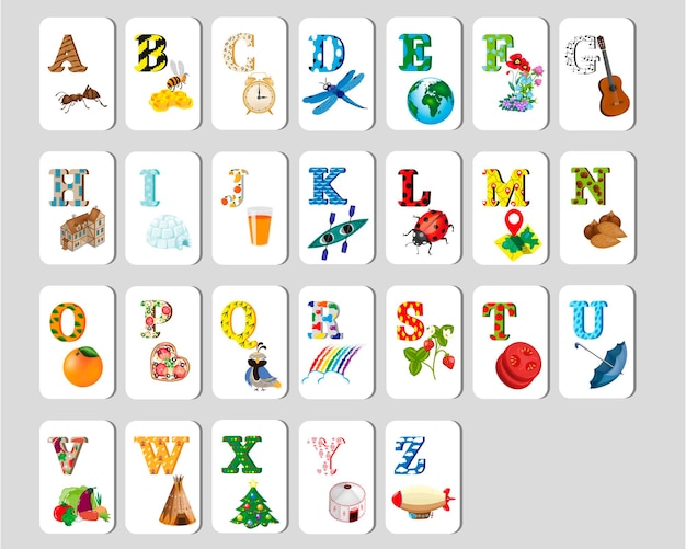 Engels alfabet voor kinderen met afbeeldingen