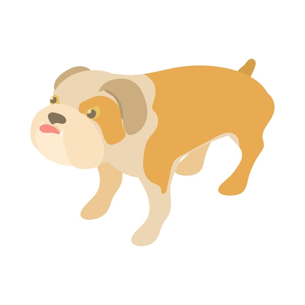 Engels bulldog-icoon in cartoon-stijl geïsoleerd op witte achtergrond Diersymbool