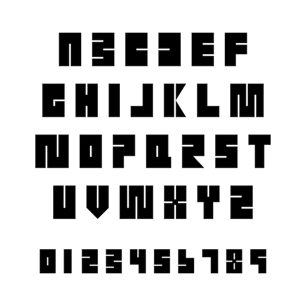 Vector engels hoofdletters alfabet in plat ontwerp