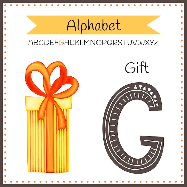 Engelse hoofdletters Alfabet op een witte achtergrond. Letter G. Vectorillustratie