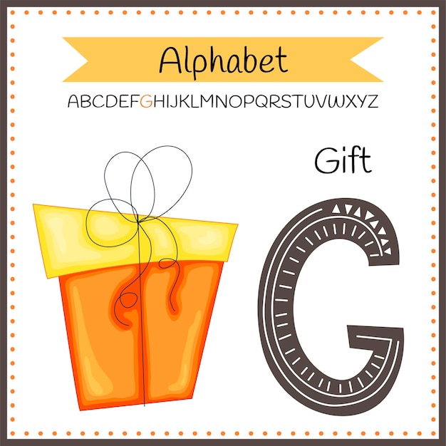 Engelse hoofdletters Alfabet op een witte achtergrond. Letter G. Vectorillustratie.