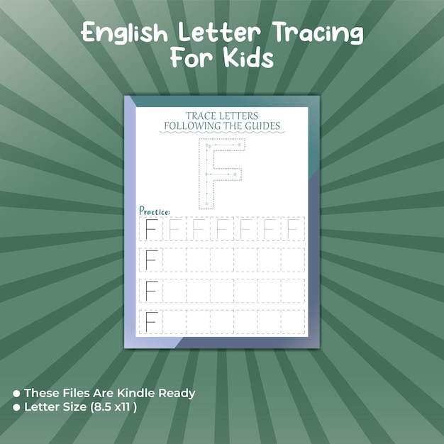 Engelse lettertracering voor kinderen - F