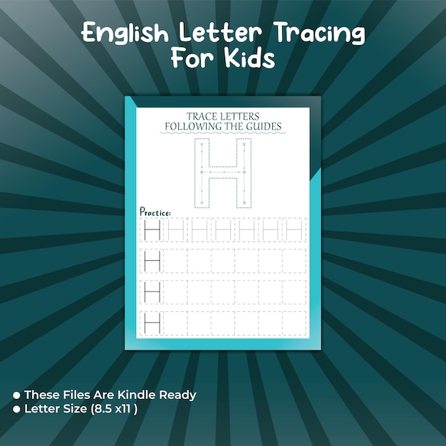 Engelse lettertracering voor kinderen - H