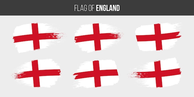 Engelse vlaggen Penseelstreek grunge vector illustratie vlag van engeland geïsoleerd op wit