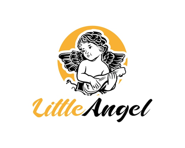 Engeltje logo Angel of cupido baby logo ontwerp inspiratie