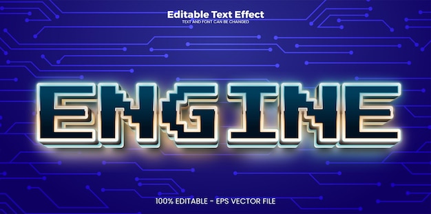 Engine editable text effect in modern trend style