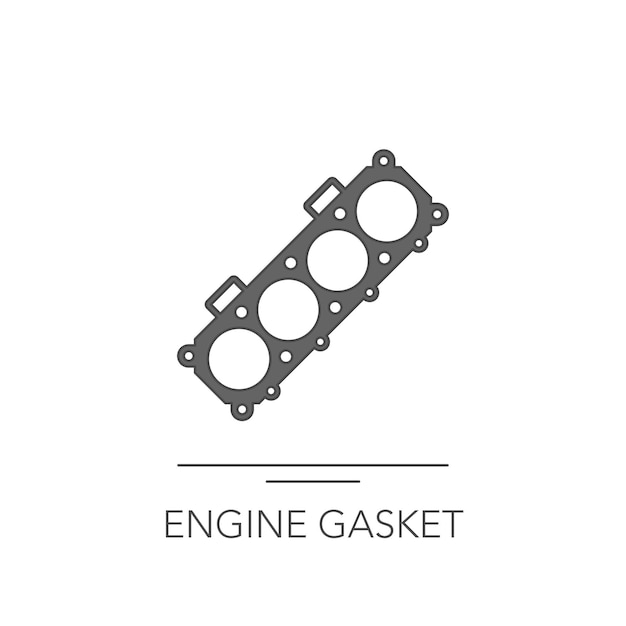 Engine gasket icon Outline colorful icon of engine gasket on white Vector illustration